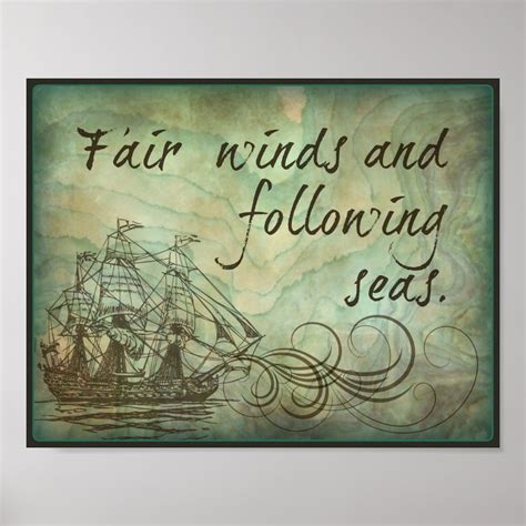 Fair Winds And Following Seas Poster Zazzle Com