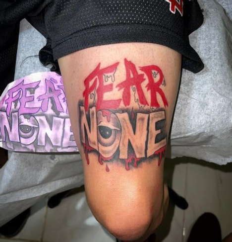 Fear None Tattoo Lettering With Skull Tattoo Lettering Tattoos Skull Tattoo