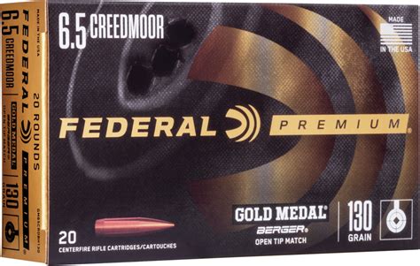 Federal Gold Medal Berger 130Gr 6 5 Creedmoor 20 Rounds The Gun Dealer