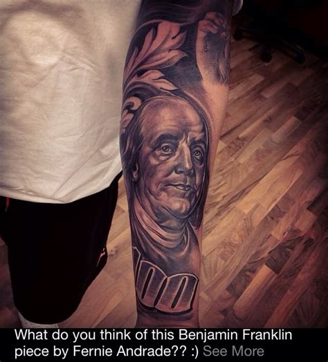 Fernieandrade B G Benjaminfranklin Forearm Tattoo Chicano Art