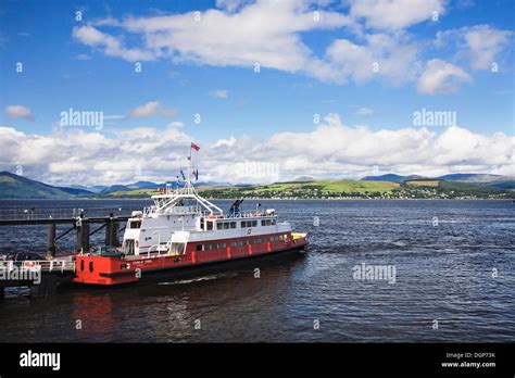 Ferry On The Firth Of Clyde At The Pier Near Gourock Argyll Scotland