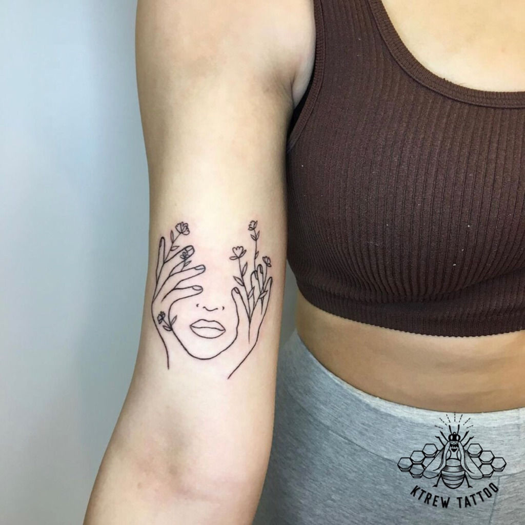 Floral Face Tattoo