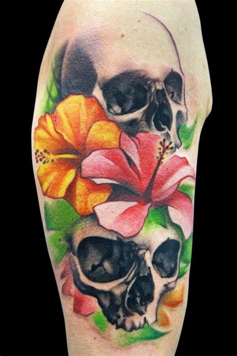 Flower Skull Tattoo Design Skullspiration