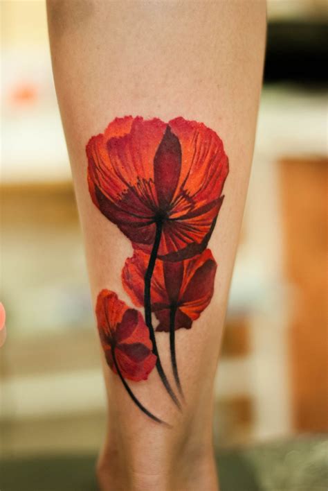 Flowers Watercolor Tattoo Stems 37 Ideas Poppies Tattoo Watercolor