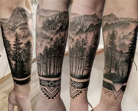 Forearm Forest And Mountain Tattoo Sleeve Best Tattoo Ideas