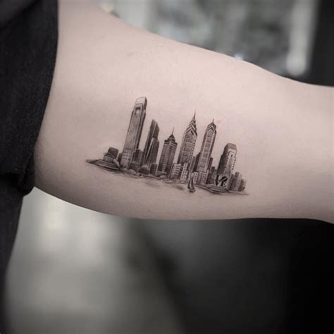 Forearm Philadelphia Skyline Tattoo