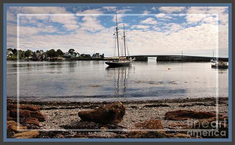 Framed Cobwork Bridge Bailey Island Maine Photograph By Sandra Huston