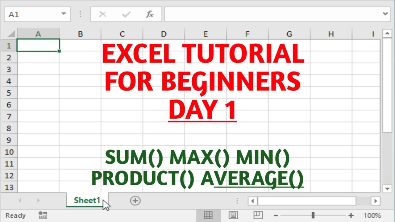 Free Microsoft Excel Course For Beginners Excel Tutorial Youtube