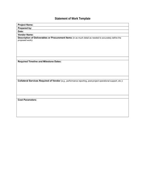 Free Printable Statement Of Work Templates Word Excel Pdf