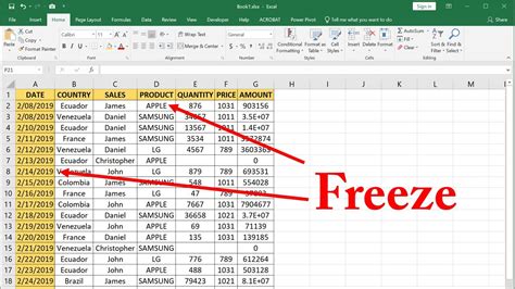 Freeze Rows And Columns In Excel With Examples