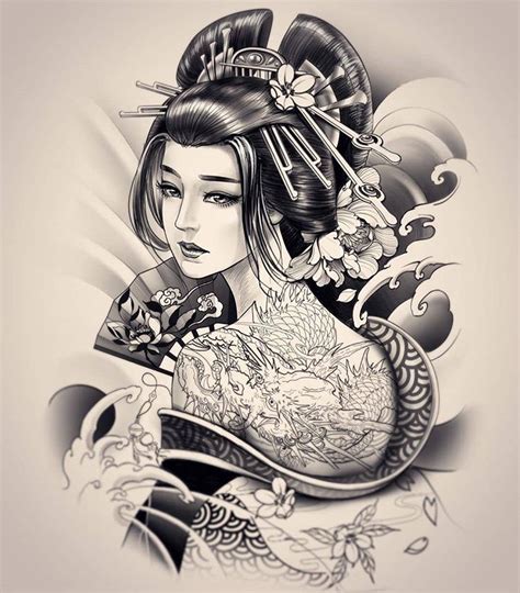 Geisha Tattoo Design Japanese