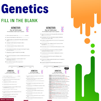 Genetics Unveiled Fill In The Blank Worksheets For Mastering Genetic