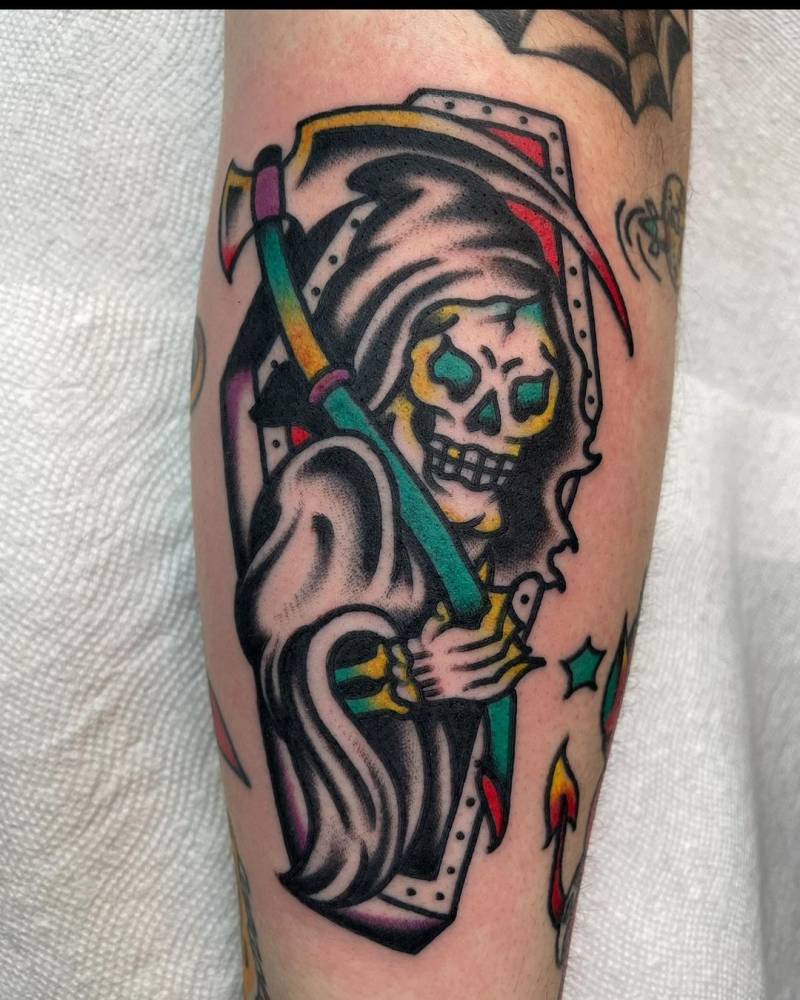 Grim Reaper Forearm Tattoos