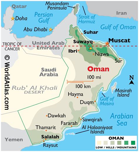 Gulf Of Oman On Map Islands With Names