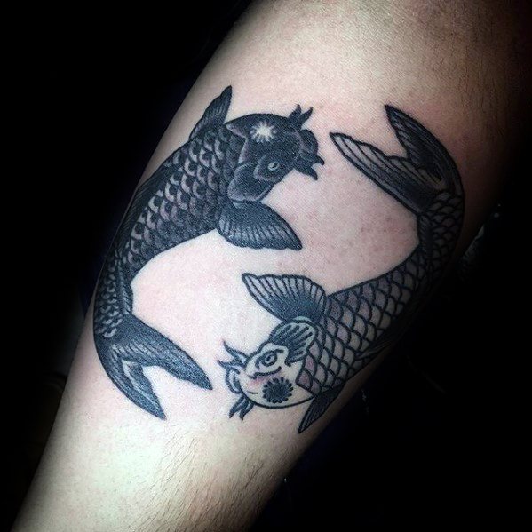 Guys Yin Yang Pisces Fish Inner Arm Bicep Tattoo Yin Yang Tattoos Tatoo Ying Yang Ying Yang