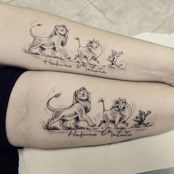 Hakuna Matata Tattoo With Simba