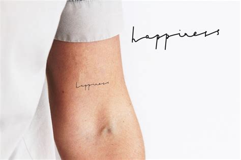 Happiness Word Temporary Tattoo Set Of 4 Etsy