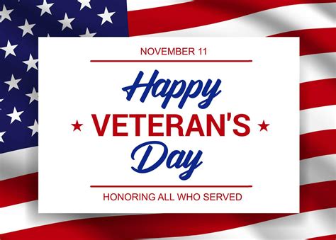 Happy Veteran Day Vector Banner Or Greeting Card 23542321 Vector Art At