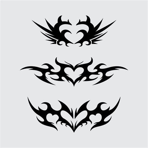 Heart Tattoo Sharp Tribal Vector Simple And Clean Illustration Editable 24187756 Vector Art At