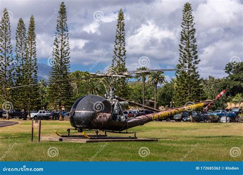 Hiller Helicopter Closeup At Wheeler Air Force Base Oahu Hawaii Usa Editorial Photography