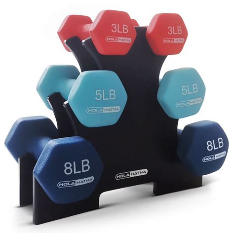 Holahatha Dumbbell Weight Set W 3 5 And 8 Pound Hand Weights And