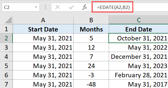 How To Add Months To A Date In Microsoft Excel