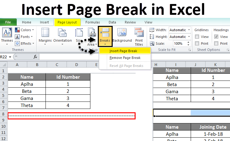 How To Add Page Break In Excel Javatpoint