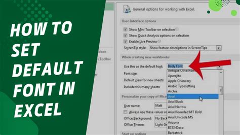 How To Change Default Font And Font Size In Microsoft Excel Tutorial