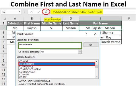 How To Combine First And Last Name In Excel Chronicles Of Data