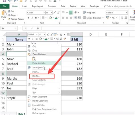 How To Delete Blank Rows In Excel Online