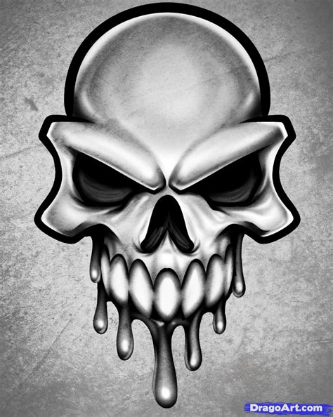 How To Draw A Skull Head Skull Head Tattoo Step By Step Skulls Pop Culture Free Online