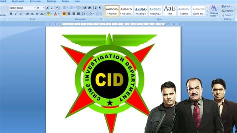 How To Draw Cid Logo Design In Ms Word Cid Realtime Youtube Live View