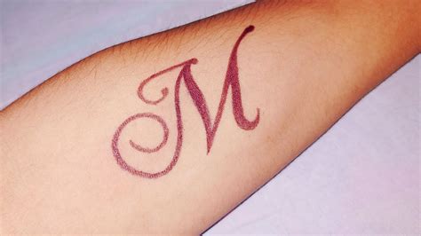 How To Draw M Tattoo Letter M Tattoo M Tattoo Designs Home Made Tattoo Of M Cursive M