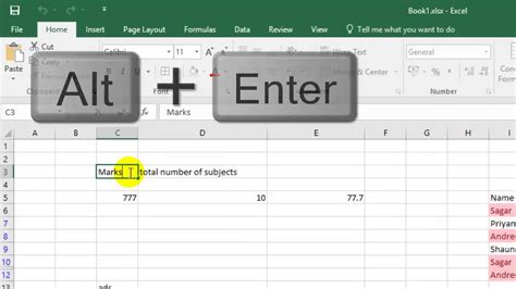 How To Enter Within A Cell In Microsoft Excel Youtube