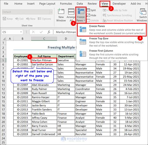 How To Freeze Rows And Columns In Excel Freeze Panes Onsite Training