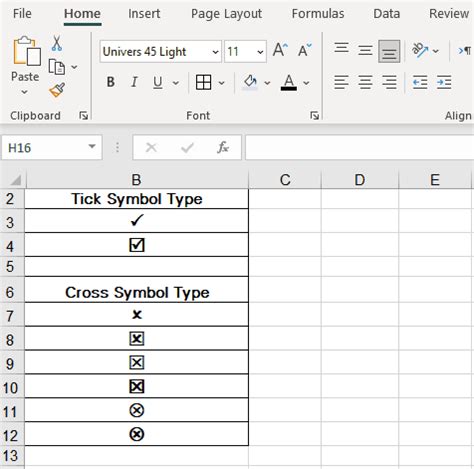 How To Insert A Tick Symbol Checkmark In Excel Rainy Weathers