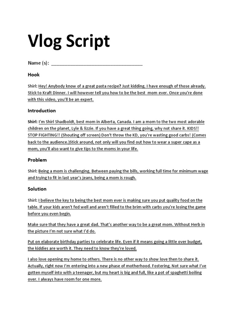 How To Make A Script For Student Vlog Project For Teachers And For