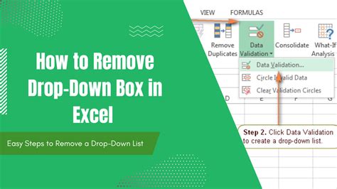 How To Remove Drop Down Box In Excel Easy Steps To Remove A Drop Down