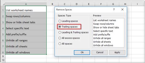 How To Remove Leading And Trailing Spaces In Excel Cells