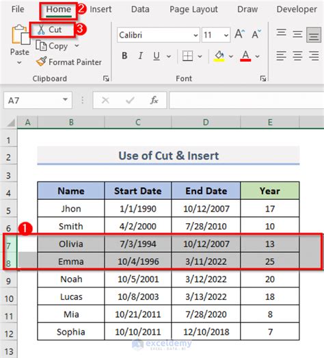 How To Shift Rows In Excel 5 Quick Ways Exceldemy