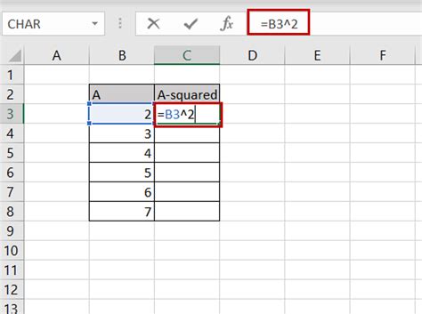 How To Square A Number In Excel