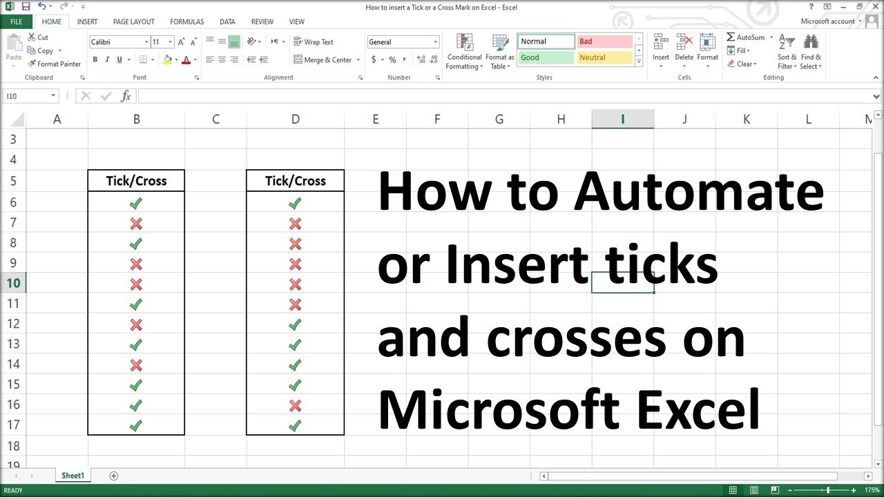 How To Use Tick Sign In Excel Printable Templates