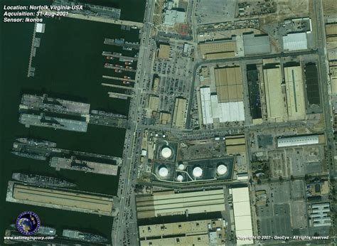 Ikonos Satellite Image Of Norfolk Naval Base Satellite Imaging Corp