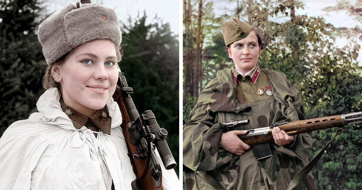 Incredible Colourised Pictures Reveal The Wwii Female Snipers Who