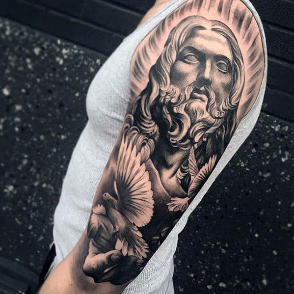 Incredible Mens Full Arm Jesus Sleeve Tattoo Sleeve Tattoos For Women