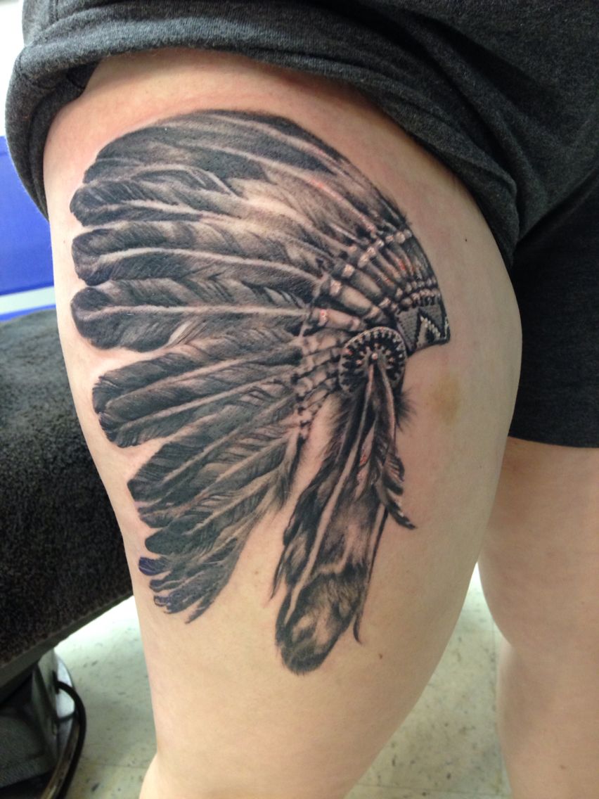 Indian Chief Headdress Tattoo