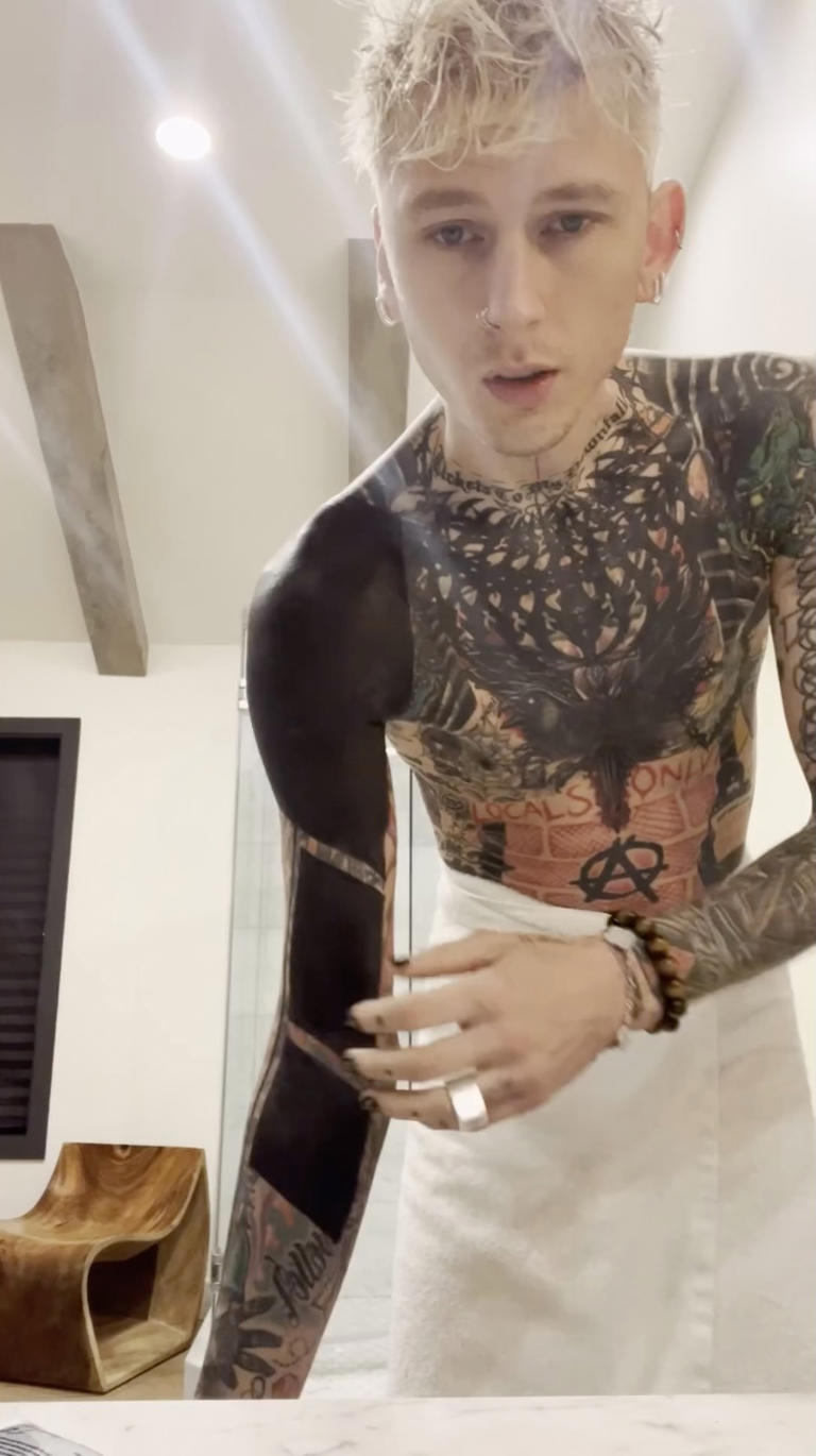 Inside Machine Gun Kelly S Viral Blackout Tattoo Sessions Most