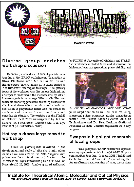 Itamp Newsletters Archive Lweb Cfa Harvard Edu