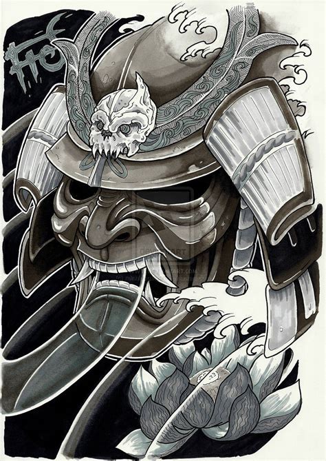 Japanese Samurai Mask Tattoo Designs