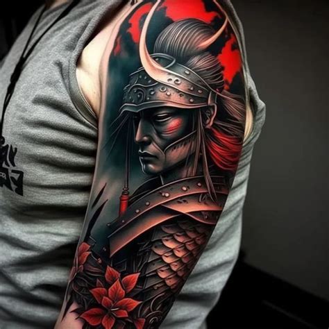 Japanese Samurai Oriental Woman Art Tattoo Design